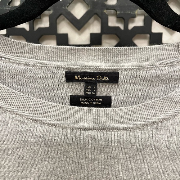 Massimo Dutti Light Gray Silk Cotton Top (XS-S) - Picture 2 of 5